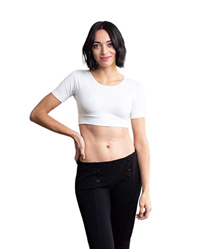 Women Top Boyfriend Tee HALFTEE Half Sleeve Layering Crop Undershirt for Women & Teens XS-3X