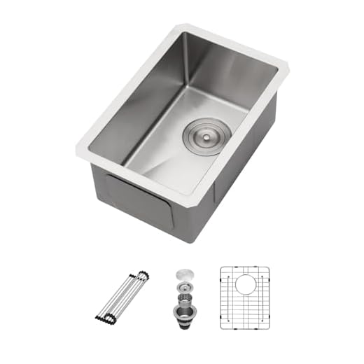 Stainless Steel Bar Sink Undermount - Sarlai 10"x18"x8" Undermount Bar Prep RV Small Kitchen Sink 16 Gauge Stainless Steel Single Bowl Under Counter Small Outdoor Sinks Basin