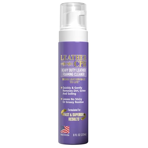 Leather CPR Heavy Duty Leather Foaming Cleaner - 8 oz - Car Interior Cleaner For Heavy Dirt & Grime Heavily Soiled Furniture Leather Cleaner For Couch Car Seat Purses Shoes Boots & More