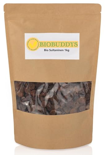 Bio Sultaninen 1kg – natürlich & fruchtig – perfekt für Müsli, Backen & Snacks - Bio Rosinen ungezuckert, ungeschwefelt, leckere getrocknete Weinbeeren