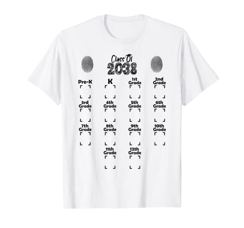 Class of 2038 T-shirt avec empreintes digitales Grow With Me T-Shirt