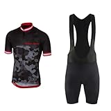 [Wisdom Leaves] メンズ 半袖 サイクリングウェア 上下セット 自転車ウエア パット付き 吸汗 伸縮 black2-XS