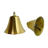 2 Pieces Vintage Brass Bells Mouth Copper Wind Chime Home Bell Pendant DIY Craft Dog Sheep Horse Cow Garden Christmas Tree Decoration Bells (1.96inch)