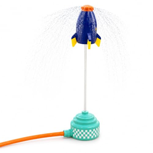 Wasserrakete Wasserspielzeug für Kinder Draußen - Rakete Wassersprenkler Gartenspielzeug - Fliegender Rasensprenger Sprinkler für Jungen & Mädchen - Outdoor Sommer Spielzeug