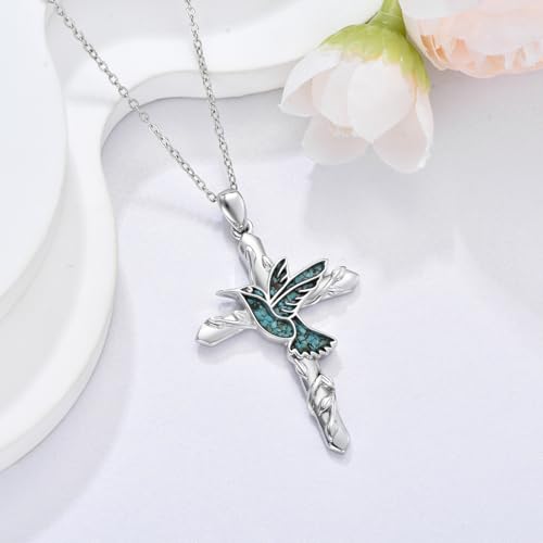 Cross Necklace 925 Sterling Silver Cross Pendant Christian Jewelry Catholic Gifts for Women Mom Friends3