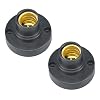 E14 Socket Adapter Converter,Intermediate E14 Base Convert to Candelabra,Black Lamp Holder (2)