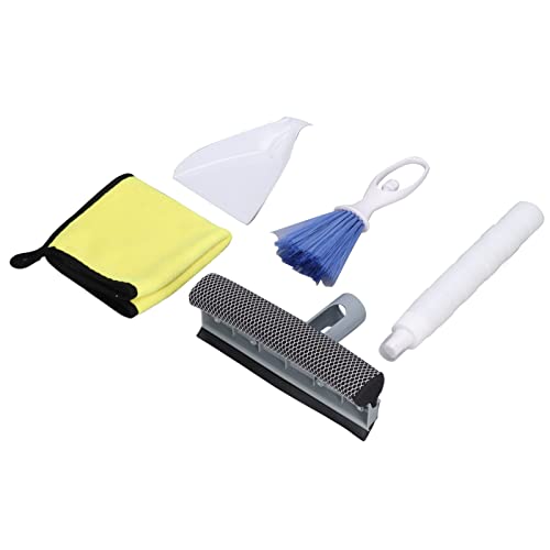 Windshield Cleaner Tool, Car Window Cleaner Tool Multipurpose Portable Automobile Interior Car Windshield Cleaner Tool with Brush Rag and Pad for Car, Gentle Clea