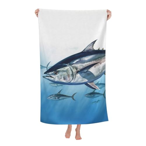 Serviette thon rouge Thunnus drap de plage léger 80x130cm - 2