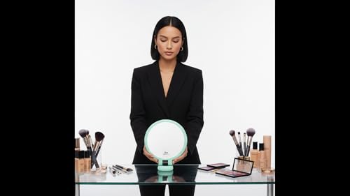 Image of Makeup Mirror with Magnification, for Desk Make Up, Magnifying Hand Held Mirror (Folding Mirror (Blue))