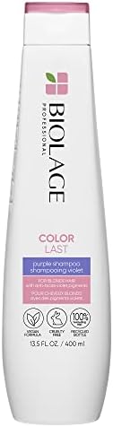 Biolage Color Last Purple Shampoo | Neutralizes Brass & Unwanted Yellow Tones | With Fig & Orchid | Paraben-Free | For Color Treated Hair | Vegan | Cruelty Free | Professional Shampoo | 13.5 Fl. Oz