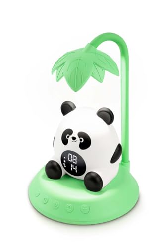 Bigben Réveil Enfant Veilleuse Panda, Réveil Lumineux et Éducatif Jour Nuit, 6 Mélodies, Intensité Réglable, Veilleuse Musicale et Lampe de Chevet pour...