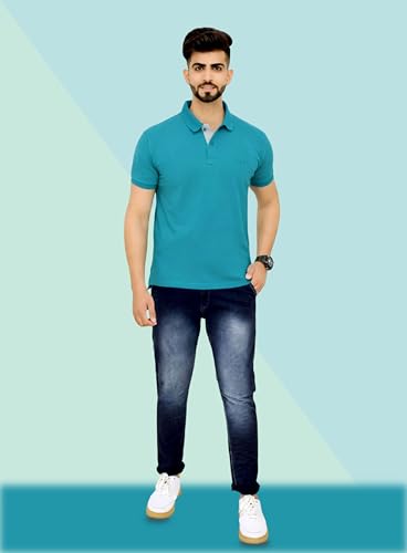 Image of 3BROS Men's Cotton Blend Half Sleeve Regular fit Comfortable Polo Neck T-Shirt (Pack of 1)