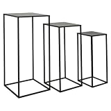 Design moderne : Ce lot de 3 sellettes en métal noir laqué ajoute une touche contemporaine et élégante à votre intérieur
