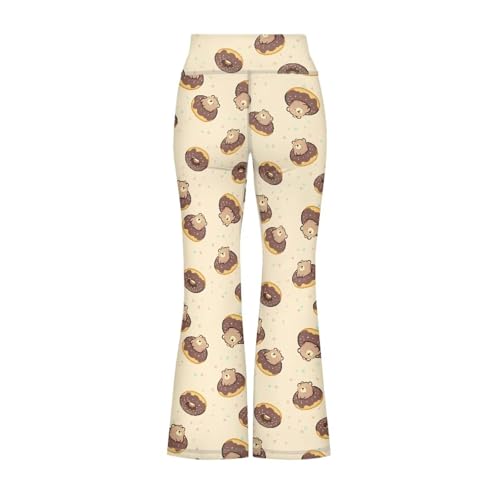 Bear Girls Yoga Pants Donut Tummy Control Flared Pants Girl Bell Bottoms Leggings Size 5-14 Years3