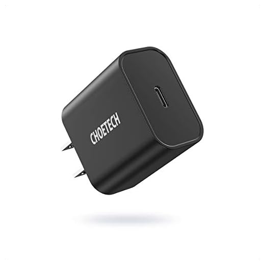 USB C Charger, CHOETECH PD Fast Charger 18W for iPhone 12/12 Pro Max/12 Mini, Ultra-Compact Type C Wall Charger for iPhone 11 Pro Max/SE/XS/XR/8, iPad Pro, Pixel 3/4/5, Galaxy S10+/S10/S9, LG-Black
