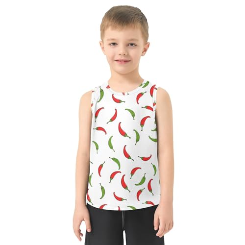 J JOYSAY Pepper Vegetable White Boys Tank Top Sleeveless Muscle Shirts Quick Dry Kids T-Shirts 3-15T2