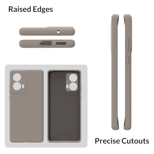 Image of SPRIG Compatible with Moto G85 Premium SilkTone (Liquid Silicone) Back Cover Drop Tested Shock Proof Mobile Case for Men, Women, Boys and Girls with Camera Protection (Light Brown)