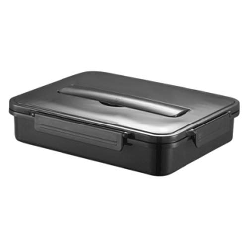 ZGHQHCDRH Fiambrera, Contenedores de fiambrera Bento Boxes con compartimentos, portátil asa, contenedor comida acero inoxidable wi(Blackb Four)