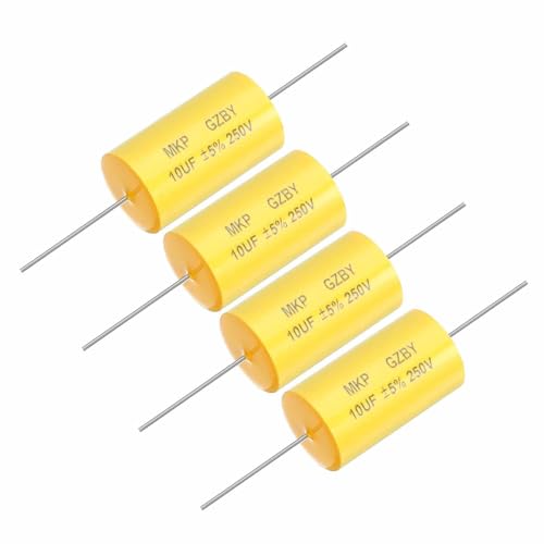 MECCANIXITY 4Pcs 10uF 250V Axial MKP Capacitors for Speakers
