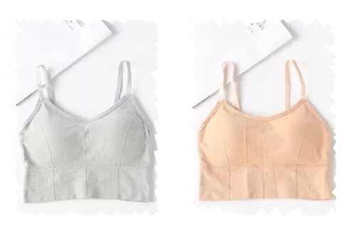 Image of Acnos Cotton Pack of 2 Women Sports Lightly Padded Bra Combo (Free Size Fit Up To 28-30-32-34)