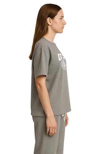 Image of My Swag USA Graphic Print Cotton Loungewear Set, T-Shirt and Pants, Casual Comfort Wear