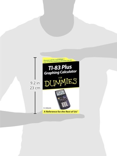 Image showing the dimensions of the TI-83 Plus Graphing Calculator For Dummies book