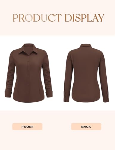 Image of IN'VOLAND Women Plus Size Button Down Shirts Long Sleeve Office Work Blouse