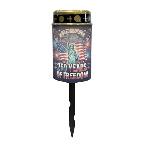 Image of Grave Solar Lamp - Statue of Liberty American Flag Design, Flameless Candle, Peaceful Memorial Light for Cemetery, Comforting Remembrance for Beloved Companion