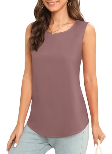 Image of Women's Sleeveless Chiffon Tank Top Business Casual Blouse Tunic Top