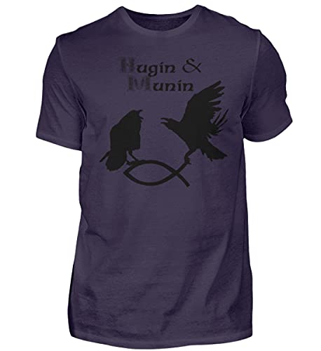 T-shirt violet homme XXXL de qualité supérieure Hugin & Munin