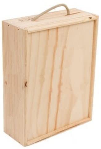 Cajas de Vino de Madera: Diseños y Materiales para Conservar tu Vino Caja de madera para vino | 3 Botellas | Cuerda en asa y tapa DM deslizante | Perfecta para regalos Decoupage Almacenamiento Decoración Manualidades