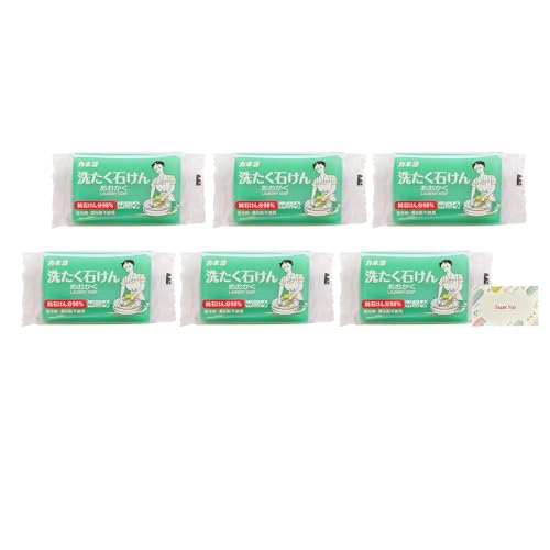 カネヨ石鹸 洗たく石けん あおかく 150g 6個セット + Kunutonnオリジナルロゴ入りe おまけ付