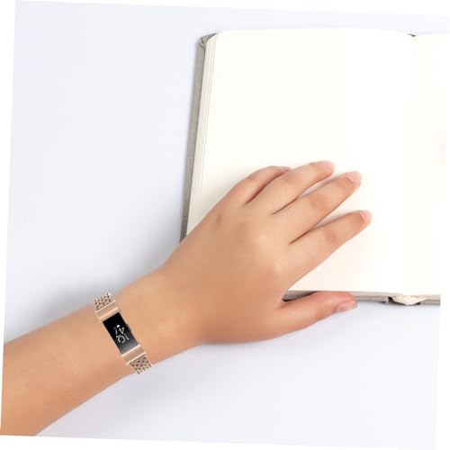 Pulsera de acero inoxidable BESTonZON con bandas metalicas de alta densidad y ajuste 4