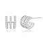 Faux Diamonds Triple Huggie Hoops-White Gold Faux Diamonds Triple Huggie Hoops-White Gold