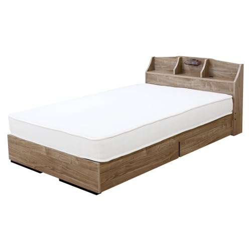 Amazon|友澤木工 棚照明コンセント引出し付ベッドフレーム&マットレス Amazon|友澤木工 棚照明コンセント引出し付ベッドフレーム&マットレス