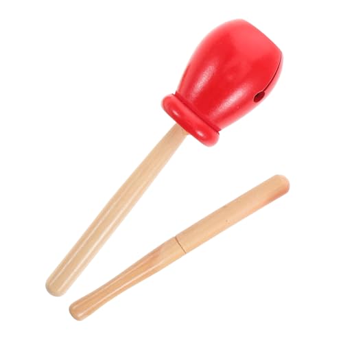 JOINPAYA 1ensemble Percussion Bois à Main Avec Cloches Instrument Traditionnel Chinois Longkou Bangzi Pour Pratique Musicale Et Rythmique