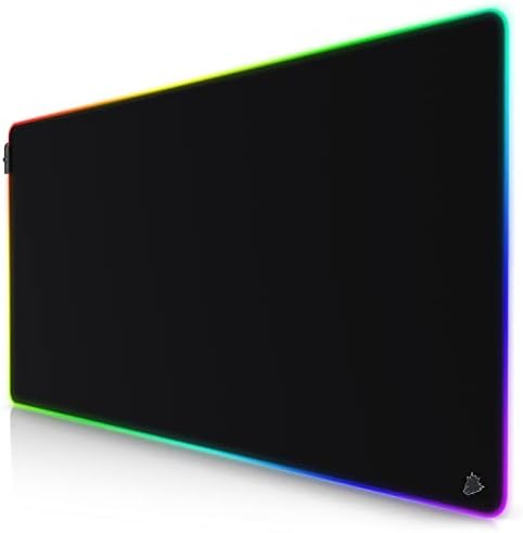 Titanwolf - XXXL RGB Gaming Mouse Mat - 1200 x 600 mm - Mouse Pad - LED multi color - 7 LED colors plus 4 effect modes - for precision and speed - rubberized underside - washable