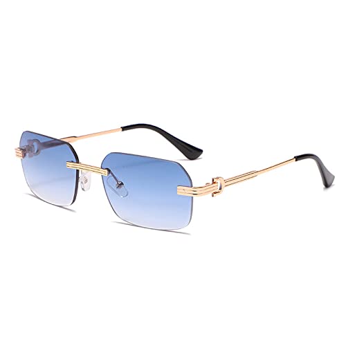 Gafas de sol retro para hombres con lentes rectangulares oscuras modelo C06