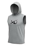 M D Stay Fit Men's Sleeveless Hooded Athletic Tank Top, Cotton, Moisture Wicking (GRAY, MD-XXL)