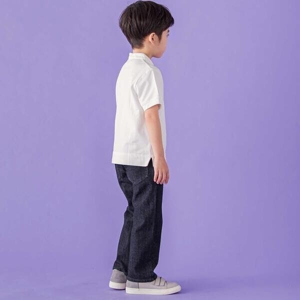[ベベ プチ ポワ ヴェール] フリンジパッチロゴ入りストレッチデニムパンツ(95~160cm)
