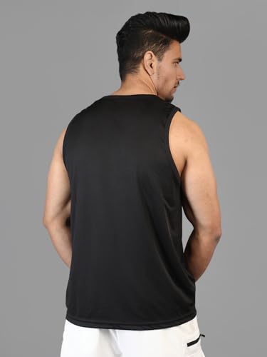 Image of CHKOKKO Tank Tops Sleeveless T-Shirt for Men Dry Fit Vest Gym Wear Graphic Printed Stylish Round Neck Running Sando for Sports Workout Fitness & Casual or Beach Wear
