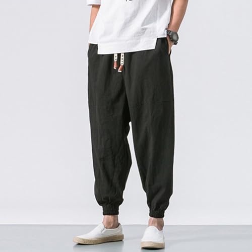 Harem Pants Men Baggy Joggers for Men Elastic Waist Drawstring Casual Cargo Pants Drop Crotch Wide Leg Sweatpants4