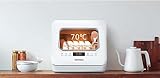 HomeTronix Mini Table Top Dishwasher Compact Countertop Dishwasher with 3 Place Settings, 6 Programmes, Touch Control, LED Display, Wash Dry and Fresh Function,7.5L Water Tank- White - Image 6