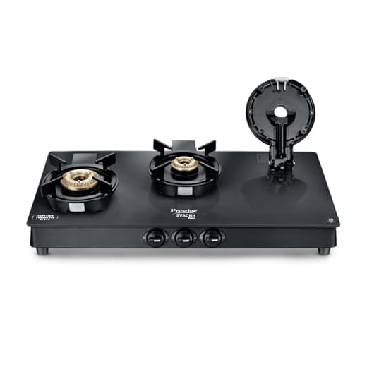 Prestige Svachh Neo 3 Burner Gas Stove | Easy Clean Design-3 Liftable Burners | Toughened Glass Top | Tri-Pin Brass Burners | 1 Jumbo Burner | Ergonomic Knob | Black | 5Y Glass Warranty |ISI Certified