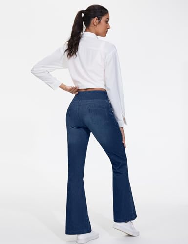 THE GYM PEOPLE Women's Tummy Control Bell Bottom Jeans High Waisted Wide Leg Flare Pants Jeggings with Pockets4