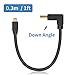 Duttek 8k Mini Displayport to Displayport 1.4, 8K@60Hz Down Angled Displayport Male to Mini Displayport Male Cable with Gold-Plated, Support Bi-Directional Transmission, for Gaming, Monitor 1Ft