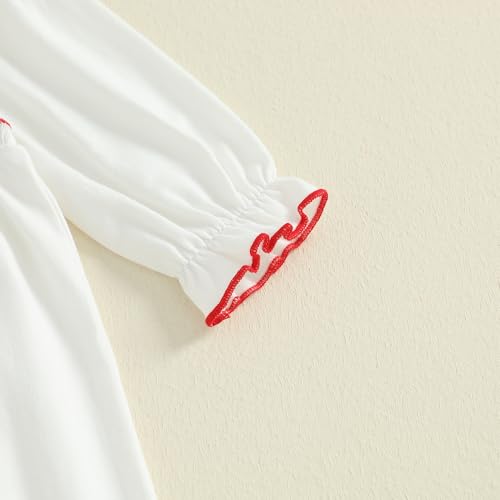 Sasaerucure Newborn Baby Girl Boy Christmas Outfit Santa Claus Sleepwear Smocked Long Sleeve Nightgown Pajama Sleeper4