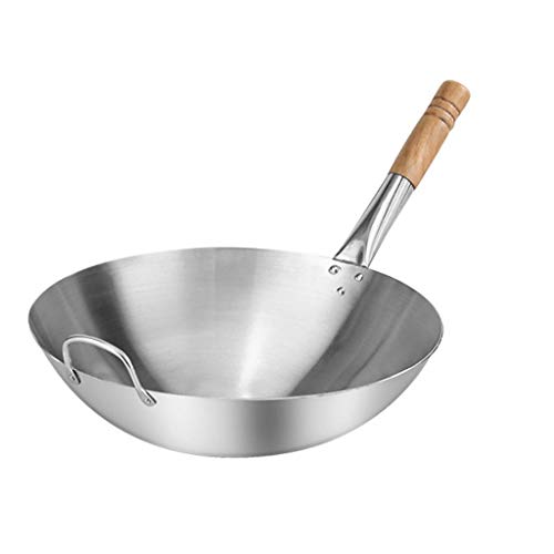 Wok tradicional chino acero inoxidable 34 cm miniatura 1