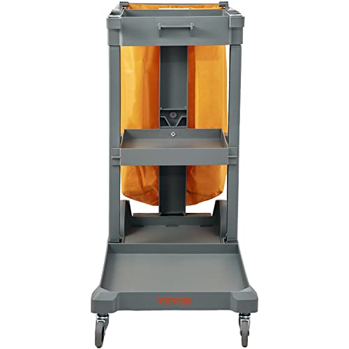 Vevor GREY CLEANING CART Cart, 3-Shelf Commercial Janitorial Cart thumb #8