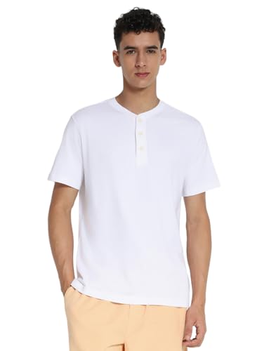 トップス aeae USA BANNER HENLY NECK TEE WHITE American Eagle Men's Henley T-Shirt S WHITE: Buy Online at